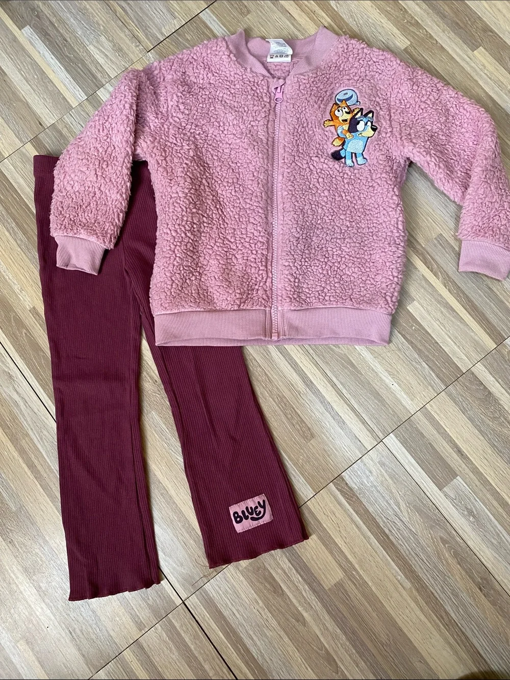 BLUEY Fleece Bomber Jacket and Legging 2 piece set size toddler girls 4T